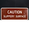 Vintage "CAUTION Slippery Surface" Metal Sign (c.1970s) N1 - thirdshift