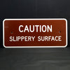 Vintage "CAUTION Slippery Surface" Metal Sign (c.1970s) N1 - thirdshift