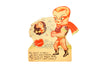 Vintage Valentine's Day Card with Die Cut Super Hero with Movable Cape (c.1940s) - thirdshift