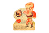 Vintage Valentine's Day Card with Die Cut Super Hero with Movable Cape (c.1940s) - thirdshift