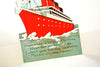 Vintage Valentine's Day Card with Die Cut Fold-Out Ship and Travelers (c.1940s) - thirdshift
