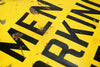 Vintage Metal "Men Working Ahead" Sign in Yellow and Black (c.1970s) - thirdshift