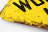 Vintage Metal "Men Working Ahead" Sign in Yellow and Black (c.1970s) - thirdshift