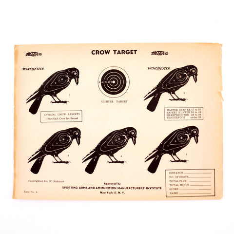 Vintage Winchester Crow Shooting Target, 12 x 9 inches (c.1950s) - thirdshift