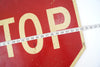 Vintage Metal "STOP" Sign in Red and White (c.1960s) - thirdshift