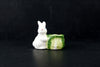 Vintage Rabbit Figures in White Ceramic, Set of 3 (c.1980s) - thirdshift