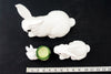 Vintage Rabbit Figures in White Ceramic, Set of 3 (c.1980s) - thirdshift