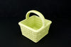 Vintage Basket Planter in Light Green Ceramic (c.1983) - thirdshift