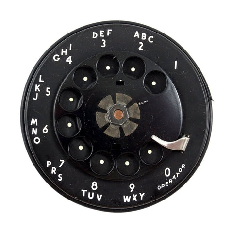 Vintage Rotary Telephone Dial in Black with Black Metal Finger Dial (c.1950s) N3 - thirdshift