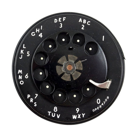 Vintage Rotary Telephone Dial in Black with Black Metal Finger Dial (c.1950s) N3 - thirdshift