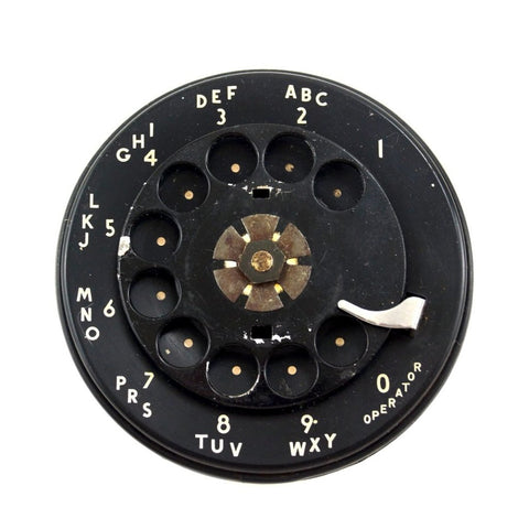 Vintage Rotary Telephone Dial in Black with Black Metal Finger Dial (c.1950s) N4 - thirdshift