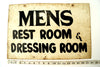 Vintage "Mens Rest Room & Dressing Room" Metal Sign (c .1960s) - thirdshift