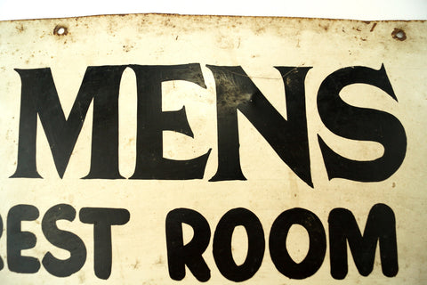 Vintage "Mens Rest Room & Dressing Room" Metal Sign (c .1960s) – ThirdShiftVintage.com