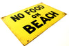 Vintage "No Food On Beach" Metal Sign (c .1960s) - thirdshift