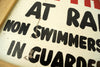 Vintage "Depth 2 -4-1/2 at Railing Non Swimmers Please Stay In Guarded Area" Sign (c.1960s) - thirdshift