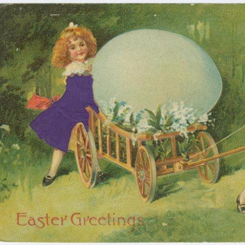 Digital Download "Easter Greetings" Easter Postcard (c.1908) - Instant Download Printable - thirdshift