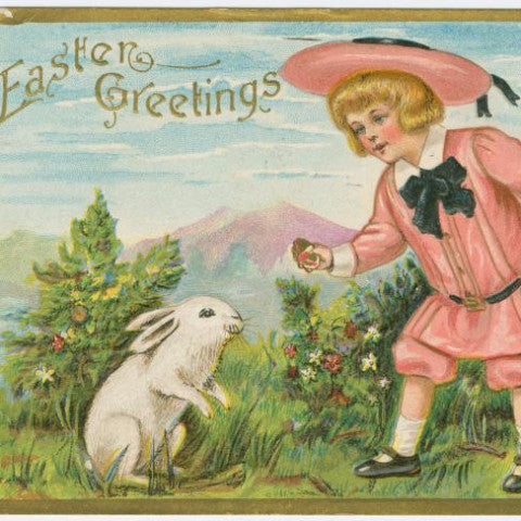 Digital Download "Easter Greetings" Easter Postcard (c.1909) - Instant Download Printable - thirdshift