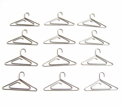 Small Metal Hanger Clips in Nickel Finish (Set of 12) - thirdshift