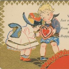 Digital Download "Happy Thoughts of You" Valentine's Day Postcard (c.1910) - Instant Download Printable - thirdshift
