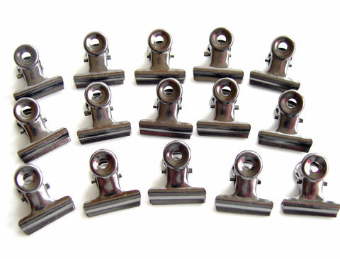 Small Metal Hinge Clips in Antique Nickel Finish (Set of 15) - thirdshift