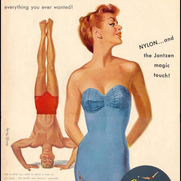 POSTCARD Print / Advertising 1950s Women Bra + Girdle