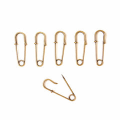 Metal Laundry Pin Style Pins in Antique Brass Finish (Set of 6) - thirdshift
