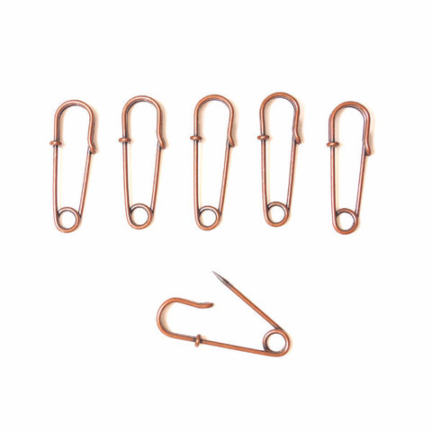Metal Laundry Pin Style Pins in Antique Copper Finish (Set of 6) - thirdshift