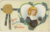 Digital Download "Love's Greeting To My Valentine" Valentine's Day Postcard (c.1905) - Instant Download Printable - thirdshift