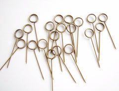Metal Memo Pins in Antique Brass Finish (Set of 20) - thirdshift
