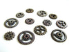 Metal Mini Gears in Silver, Brass, and Copper (Set of 12) - thirdshift