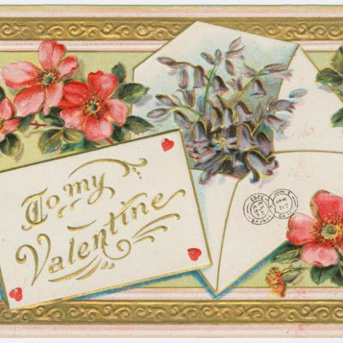 Digital Download "To My Valentine" Valentine's Day Postcard (c.1909) - Instant Download Printable - thirdshift