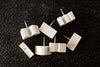 Vintage White Ceramic Push Pins "IMAGINE" (c.1940s) - thirdshift