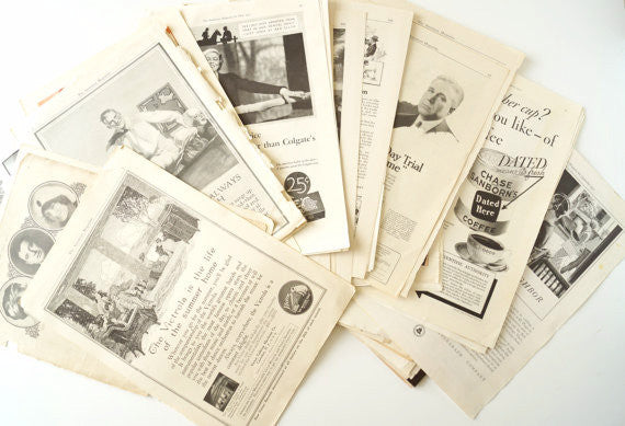 Vintage Magazine Ads Ephemera Pack of 130 Pages (c.1930s