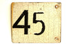 Vintage Metal "45" Train Track Number Sign, Double-Sided (c.1930s) - thirdshift