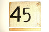 Vintage Metal "45" Train Track Number Sign, Double-Sided (c.1930s) - thirdshift