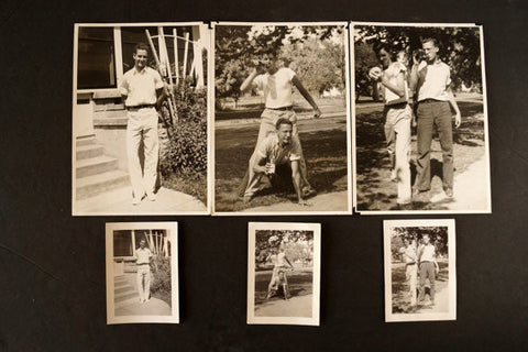 Vintage Photograph Collection of Three Young Men, Set of 6 (c.1920s) - thirdshift