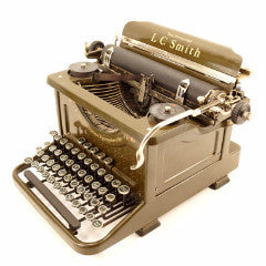 Vintage L C Smith Secretarial 8-11 Typewriter in Walnut Green (c.1934) - thirdshift
