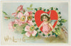 Digital Download "With Loving Greetings" Valentine's Day Postcard (c.1910) - Instant Download Printable - thirdshift