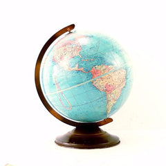 Vintage Replogle Standard World Globe with Metal Stand, 12" diameter (c.1949) - thirdshift