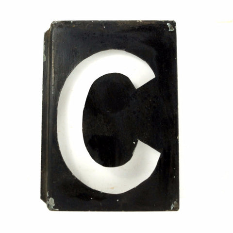 Vintage Metal Letter "C" Moonglo Marquee Sign, 13" tall (c.1900s) - thirdshift