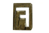 Vintage Metal Letter "F" Moonglo Marquee Letter, 13" tall (c.1900s) - thirdshift