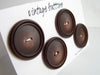 Vintage Buttons in Dark Brown (Set of 4) "The Espresso Set" (c.1960s) - thirdshift