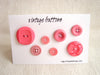 Vintage Buttons in Dark Pink (Set of 7) "The Pretty in Pink Set" (c.1960s) - thirdshift