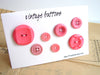 Vintage Buttons in Dark Pink (Set of 7) "The Pretty in Pink Set" (c.1960s) - thirdshift