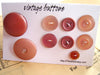 Vintage Buttons in Light Rose (Set of 9) "The Dusty Rose Set" (c.1960s) - thirdshift