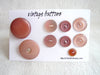 Vintage Buttons in Light Rose (Set of 9) "The Dusty Rose Set" (c.1960s) - thirdshift