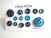 Vintage Buttons in Dark Blue (Set of 13) "The Jacque Cousteau Set" (c.1960s) - thirdshift