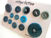 Vintage Buttons in Dark Blue (Set of 13) "The Jacque Cousteau Set" (c.1960s) - thirdshift