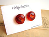 Vintage Buttons in Dark Orange Swirls (Set of 2) "The Orange Marmalade Set" (c.1960s) - thirdshift