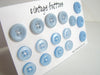 Vintage Buttons in Light Blue (Set of 16) "The Blue Sky Set" (c.1960s) - thirdshift